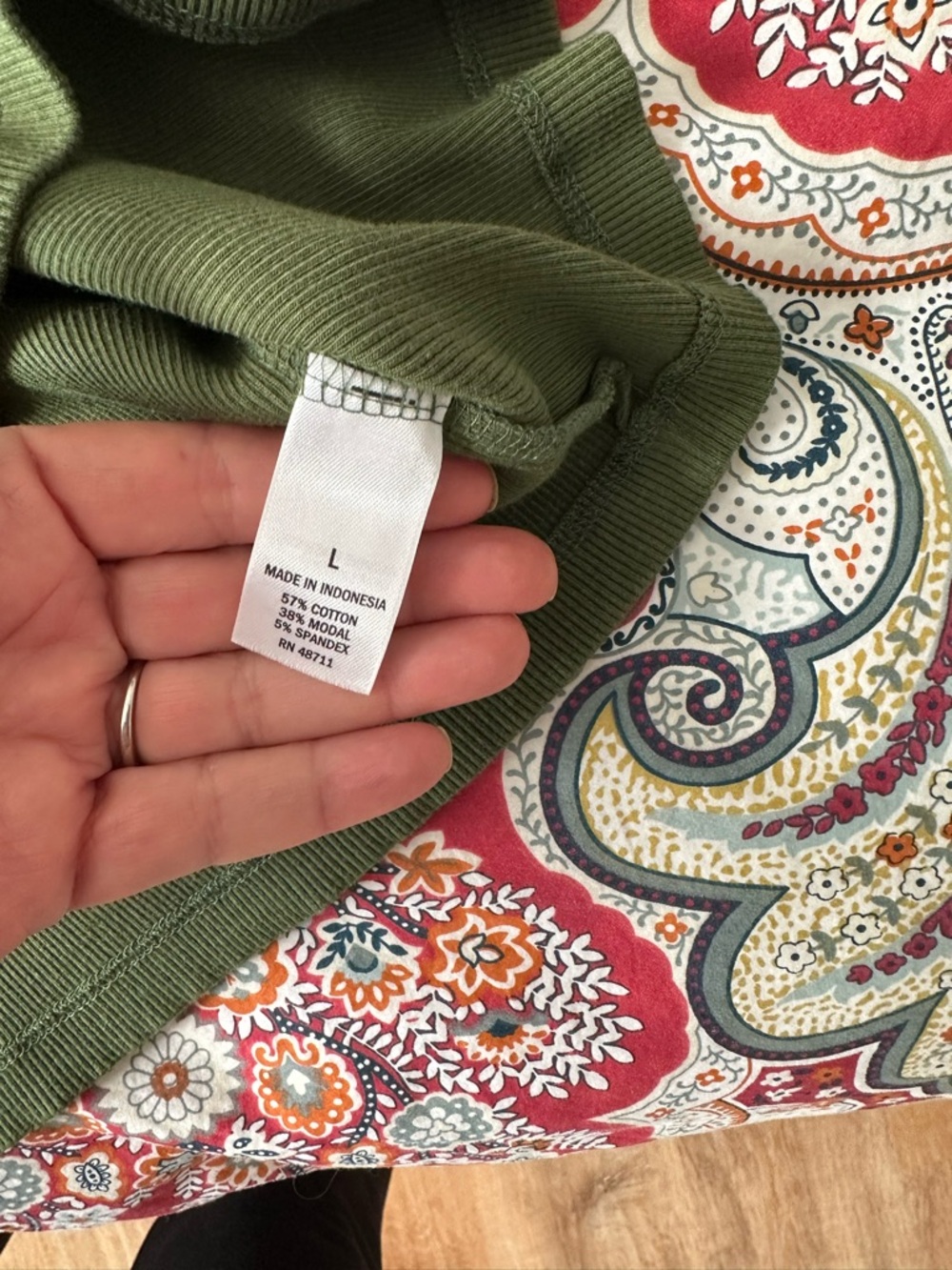 Ophelia Roe Olive Green Short Sleeve Knit Tee - Picture 3 of 6